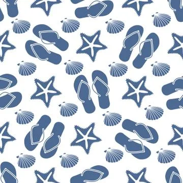 Vector pattern Travel Summer Holiday Beach shell Illustrazione stock