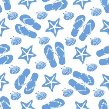 Vector pattern Travel Summer Holiday Beach shell Stock Illustration