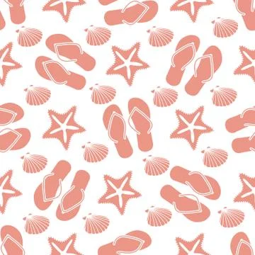 Vector pattern Travel Summer Holiday Beach shell Illustrazione stock