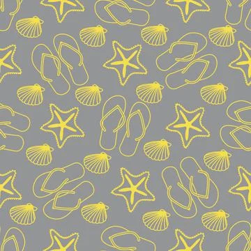 Vector pattern Travel Summer Holiday Beach shell Stock Illustration