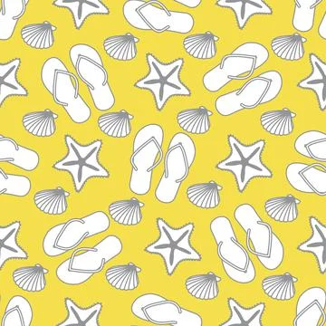 Vector pattern Travel Summer Holiday Beach shell Stock Illustration