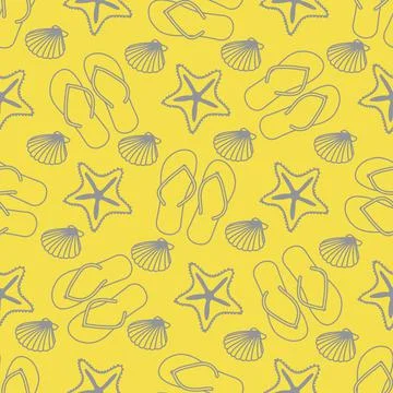 Vector pattern Travel Summer Holiday Beach shell 스톡 일러스트
