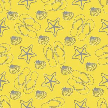 Vector pattern Travel Summer Holiday Beach shell Stock Illustration