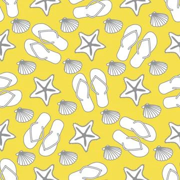 Vector pattern Travel Summer Holiday Beach shell Stock Illustration