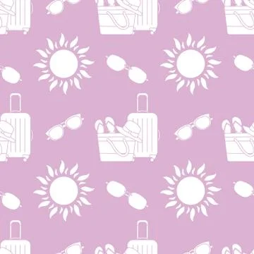 Vector pattern Travel Summer Vacation Beach Sun Illustrazione stock