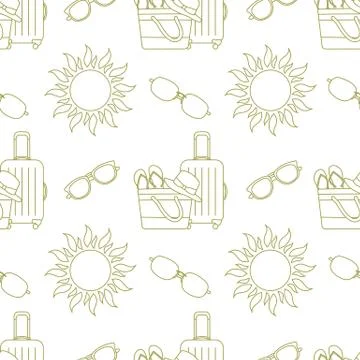 Vector pattern Travel Summer Vacation Beach Sun Stock Illustration