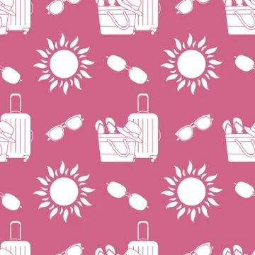 Vector pattern Travel Summer Vacation Beach Sun Stock Illustration