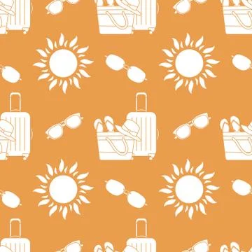 Vector pattern Travel Summer Vacation Beach Sun Stock Illustration