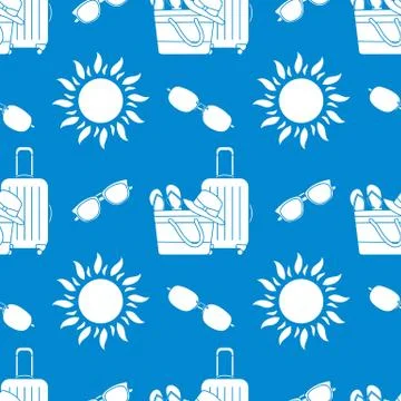 Vector pattern Travel Summer Vacation Beach Sun Stock Illustration