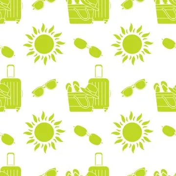 Vector pattern Travel Summer Vacation Beach Sun Stock Illustration