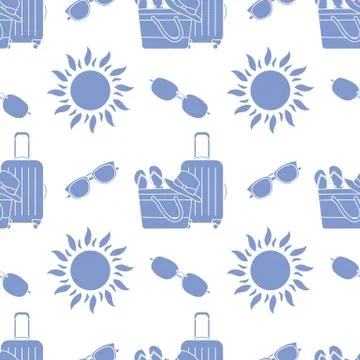 Vector pattern Travel Summer Vacation Beach Sun Stock Illustration