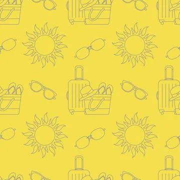 Vector pattern Travel Summer Vacation Beach Sun Stock Illustration