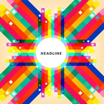 Vector pattern of triangles, squares and stripes Stock Illustration