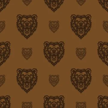 Vector pattern tribal bear logo Stockillustratie
