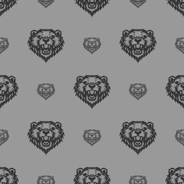 Vector pattern tribal beaver logo Illustrazione stock