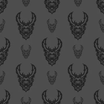 Vector pattern tribal beetle logo Stock Illustration