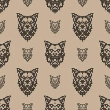 Vector pattern tribal dog logo Illustration