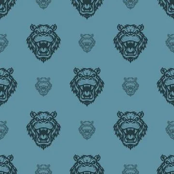 Vector pattern tribal hippo logo Stock Illustration
