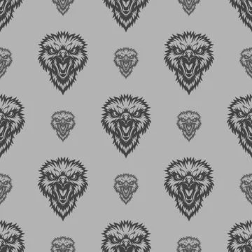 Vector pattern tribal ostrich logo Stock Illustration