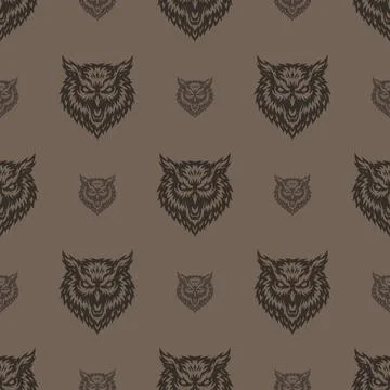 Vector pattern tribal owl logo 스톡 일러스트