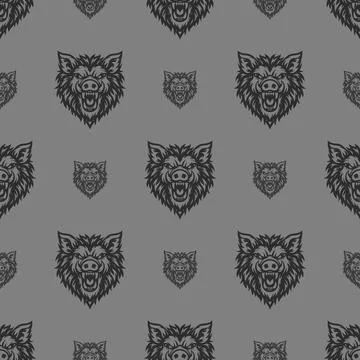 Vector pattern tribal pig logo Stock Illustration