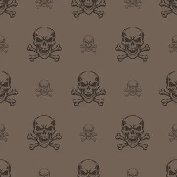 Vector pattern tribal skull and crossbones logo Stock Illustration