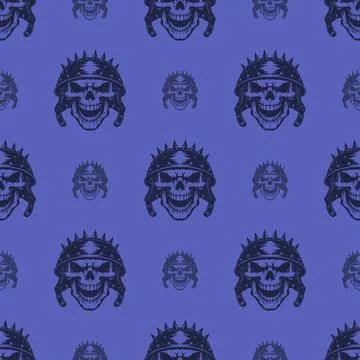 Vector pattern tribal skull logo with a helmet Stock-Illustration