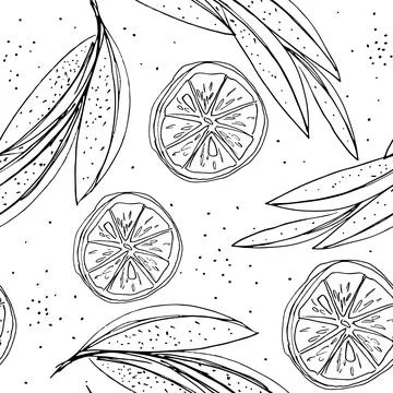 Vector pattern with tropical fruits. Stock Illustration