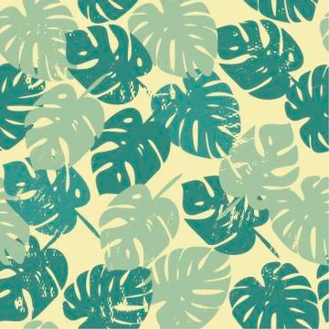 Vector pattern with tropical leaves Stock Illustration