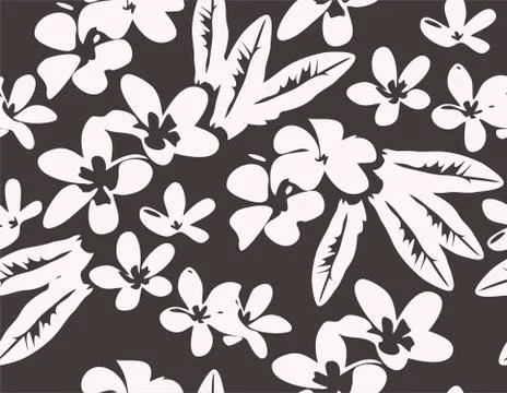 Vector pattern with tropical plumeria flowers and leaves Stock-Illustration