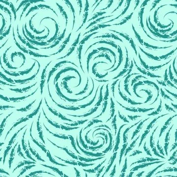 Vector pattern in turquoise color. Marine seamless motif made of splashes and Illustration
