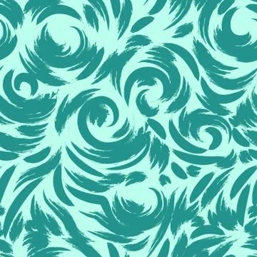 Vector pattern in turquoise color. Marine seamless motif made of splashes and Stock Illustration