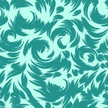Vector pattern in turquoise color. Marine seamless motif made of splashes and 스톡 일러스트