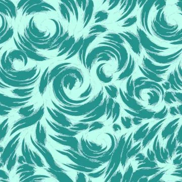 Vector pattern in turquoise color. Marine seamless motif made of splashes and Stock-Illustration