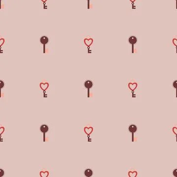 Vector pattern for valentine's day, wedding, red hearts in the shape of a rin Stock Illustration