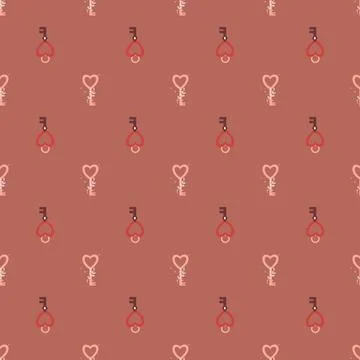 Vector pattern for valentine's day, wedding, red hearts in the shape of a rin Stock Illustration