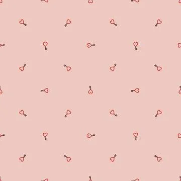 Vector pattern for valentine's day, wedding, red hearts in the shape of a rin Stock Illustration