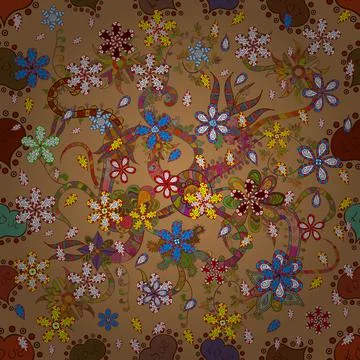 Vector pattern. Vector illustration. Exploding flowers abstractly placed. Gentle Stock Illustration