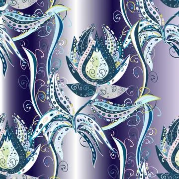 Vector pattern. Vector illustration. Exploding flowers abstractly placed. Gentle Stock Illustration