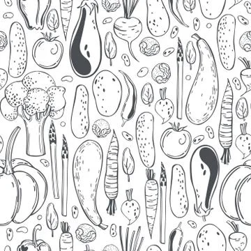 Vector  pattern with    vegetables Stock Illustration