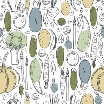Vector  pattern with   vegetables Stock Illustration