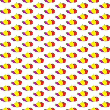 Vector, pattern, vegetables on white background Stock Illustration