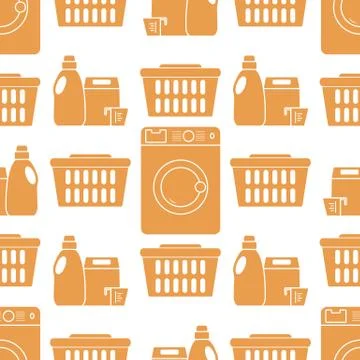 Vector Pattern Washing clothes Laundry service 스톡 일러스트