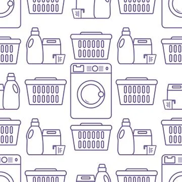 Vector Pattern Washing clothes Laundry service 스톡 일러스트