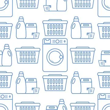 Vector Pattern Washing clothes Laundry service 스톡 일러스트