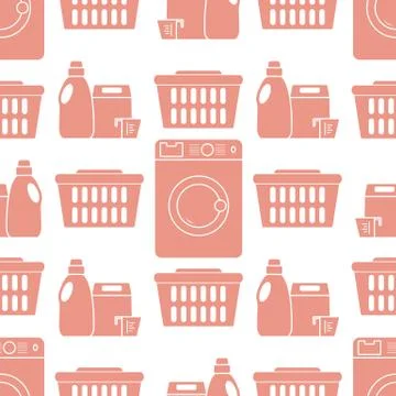 Vector Pattern Washing clothes Laundry service 스톡 일러스트