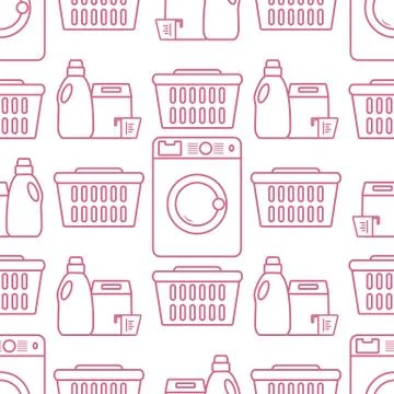 Vector Pattern Washing clothes Laundry service 스톡 일러스트