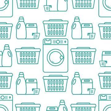 Vector Pattern Washing clothes Laundry service 스톡 일러스트