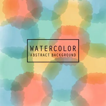 Vector pattern with watercolor painted circles. Template for your design and  스톡 일러스트