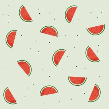 Vector pattern with watermelon slices Stock Illustration